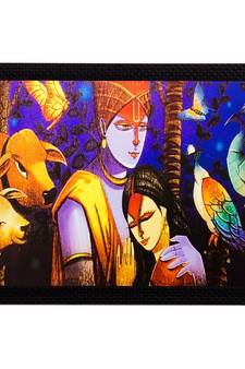 Radha Krishna Matt Textured UV Art Painting