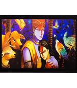 Radha Krishna Matt Textured UV Art Painting
