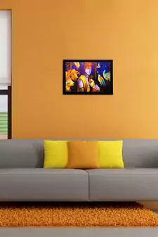 Radha Krishna Matt Textured UV Art Painting