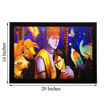 Radha Krishna Matt Textured UV Art Painting 3