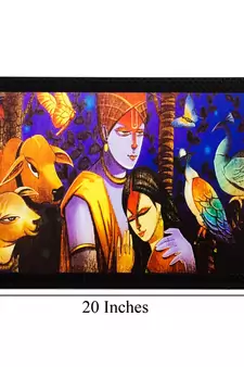 Radha Krishna Matt Textured UV Art Painting