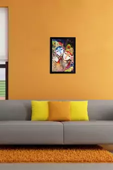 Radha Krishna Matt Textured UV Art Painting