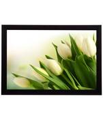 Beautiful White Flowers Satin Matt Texture UV Art Painting