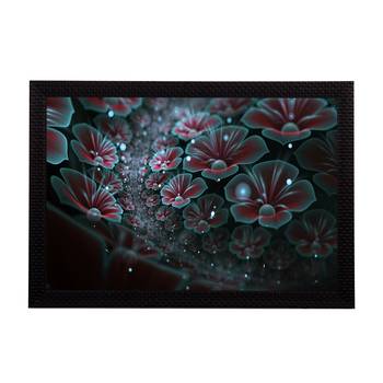 Shining Blue Floral Satin Matt Texture UV Art Painting 1