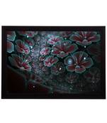 Shining Blue Floral Satin Matt Texture UV Art Painting