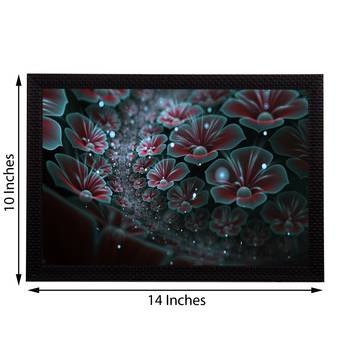 Shining Blue Floral Satin Matt Texture UV Art Painting 2