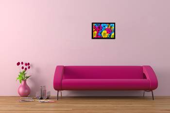 Tri Color Floral Satin Matt Texture UV Art Painting 2