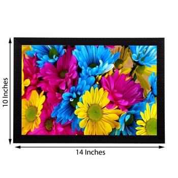 Tri Color Floral Satin Matt Texture UV Art Painting 3