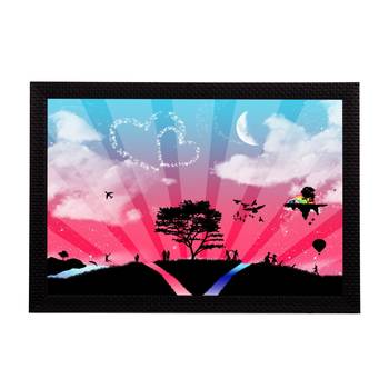 Pink Blue & Love Satin Matt Texture UV Art Painting 1