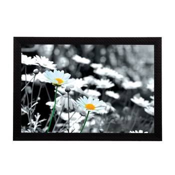 Black & White Floral Satin Matt Texture UV Art Painting 1