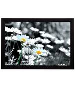 Black & White Floral Satin Matt Texture UV Art Painting