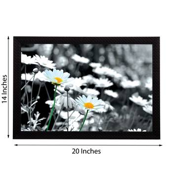 Black & White Floral Satin Matt Texture UV Art Painting 3