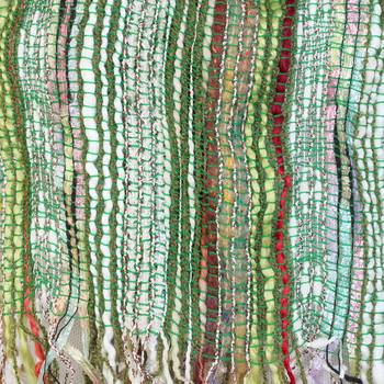 Dark Green & Multicolor Striped Acrylic Stole 5
