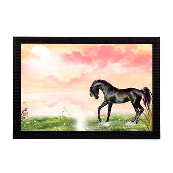 Black Horse Satin Matt Texture UV Art Painting 1