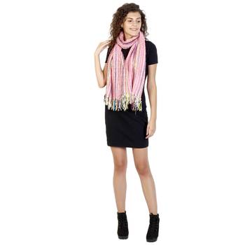 Pink & Multicolor Striped Acrylic Stole 4