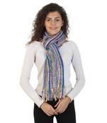 Dark Navy & Multicolor Striped Acrylic Stole