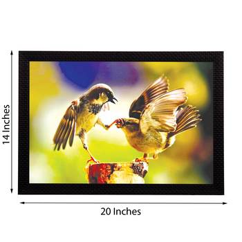 Playful Birds Satin Matt Texture UV Art Painting 3