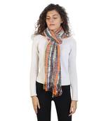 Black & Multicolor Striped Acrylic Stole