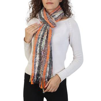 Black & Multicolor Striped Acrylic Stole 2