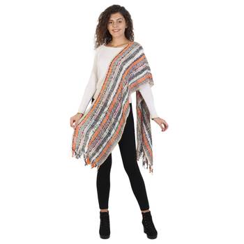 Black & Multicolor Striped Acrylic Stole 3
