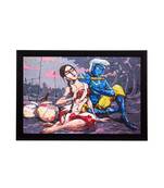 Radha Krishna Matt Textured UV Art Painting