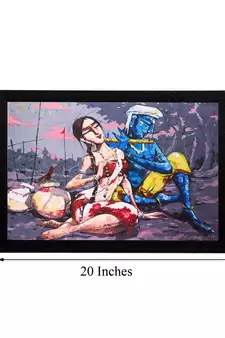 Radha Krishna Matt Textured UV Art Painting