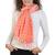 Light Orange Striped Viscose Rayon Stole