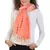 Light Orange Striped Viscose Rayon Stole