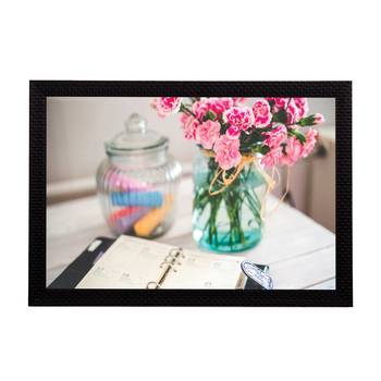 Table & Flowers Satin Matt Texture UV Art Painting 1
