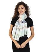 Light Blue & Multicolor Viscose Rayon Striped Woven Design Stole