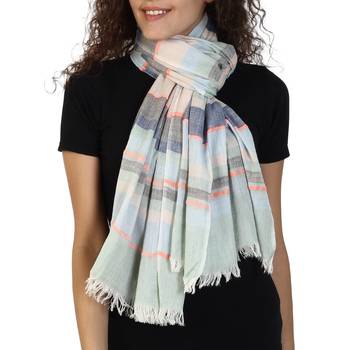 Light Blue & Multicolor Viscose Rayon Striped Woven Design Stole 2
