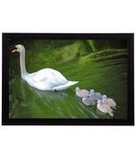 SwanWith Baby Satin Matt Texture UV Art Painting
