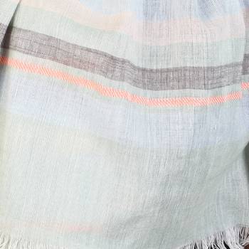 Light Blue & Multicolor Viscose Rayon Striped Woven Design Stole 5