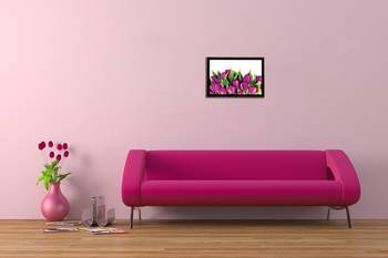 Pink Lillies Satin Matt Texture UV Art Painting 2