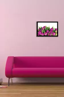 Pink Lillies Satin Matt Texture UV Art Painting