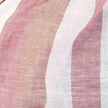 Peach Cherry & Beige Cotton Striped Scarves 5