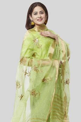 Glorious Green Straight Kurti with Straight Palazzo and Green Embroidered Dupatta 3