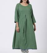 Shaded Jade Front Pleat Kurti with Straight Pants