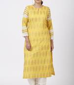 Butter Mustard Leheriya Crochet Kurti with Crochet Pants