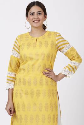 Butter Mustard Leheriya Crochet Kurti with Crochet Pants 3