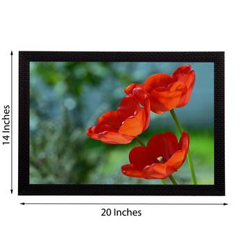 Red Floral Satin Matt Texture UV Art Painting 2