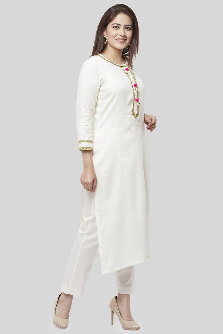 Off-White Gotta Straight Kurti with Straight Pants