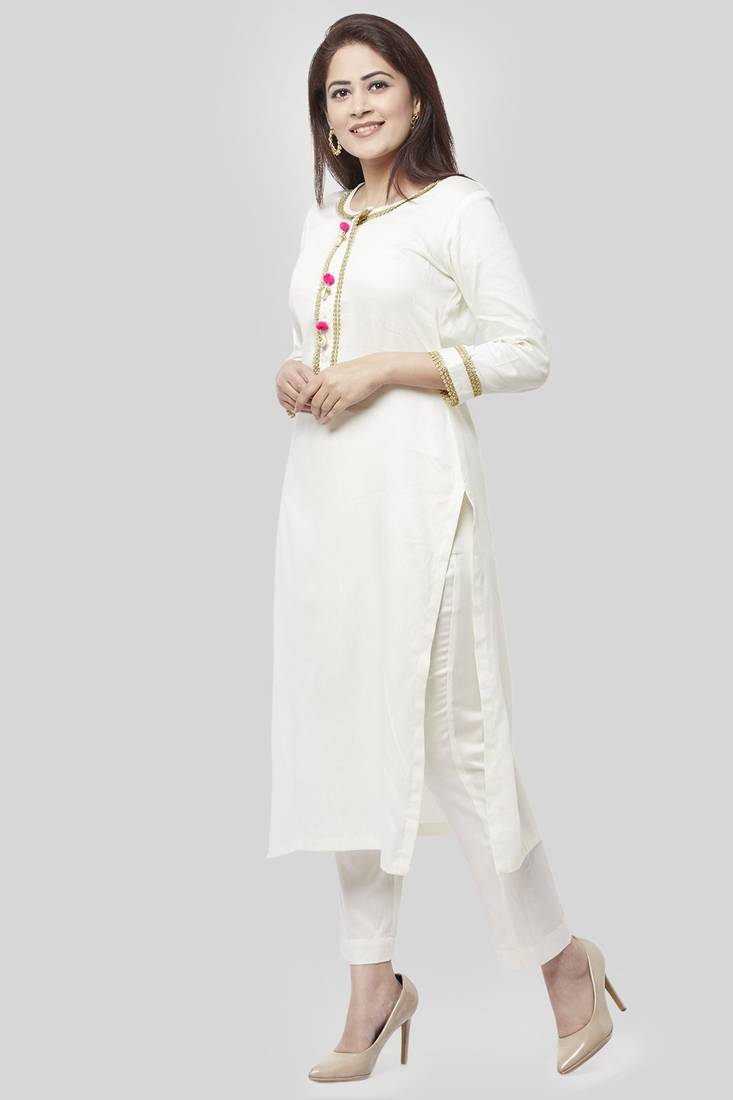 Off-White Gotta Straight Kurti with Straight Pants