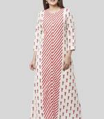 Poppy Striped Rose Dress Kurti