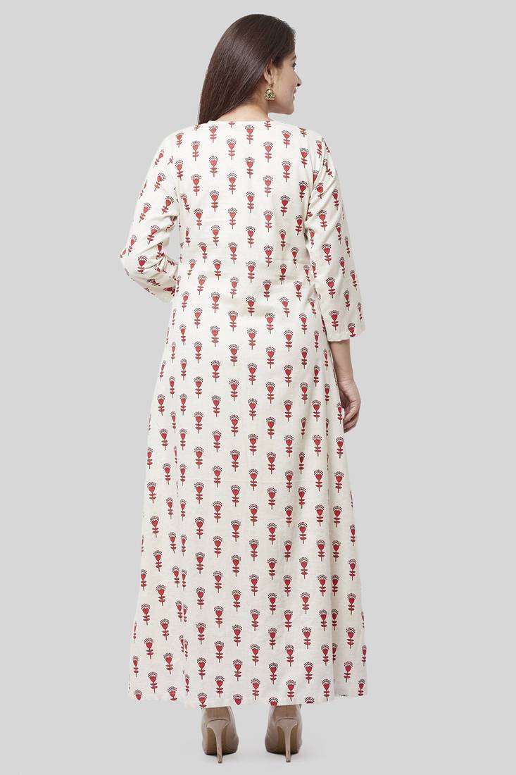 Poppy Striped Rose Dress Kurti