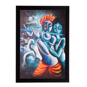 Radha Krishna Matt Textured UV Art Painting 1
