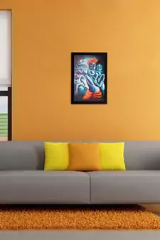Radha Krishna Matt Textured UV Art Painting