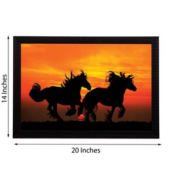 Black Running Horses Satin Matt Texture UV Art Painting 2