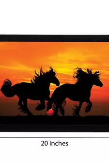 Black Running Horses Satin Matt Texture UV Art Painting