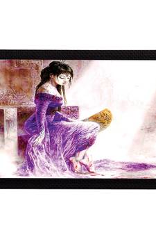 Girl In Purple Dress Satin Matt Texture UV Art Painting